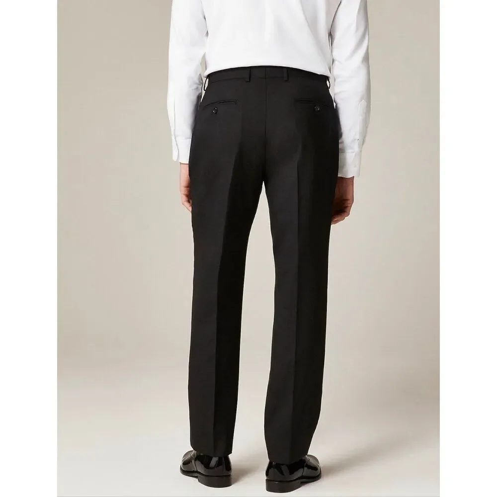 J. Crew Crosby Classic-fit tuxedo pant in Italian wool Black NWT 33/32